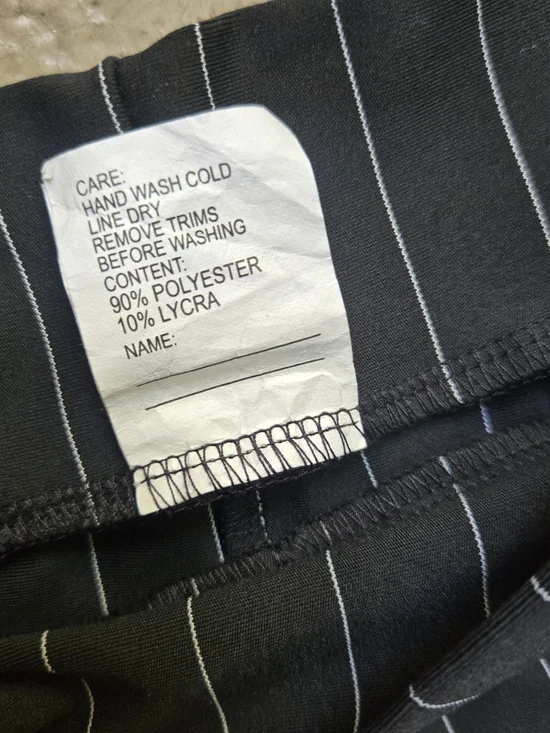 Vintage Black Pinstripe Crop Top & Wide-Leg Pant Set Xxs Xs - Picture 11 of 16